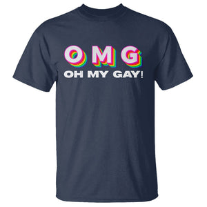 Funny LGBT Pride T Shirt OMG Oh My Gay TS09 Navy Print Your Wear