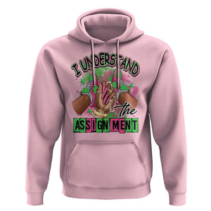 Harris Supporter Hoodie I Understand The Assignment Kamala Chucks And Pearls TS09 Light Pink Print Your Wear