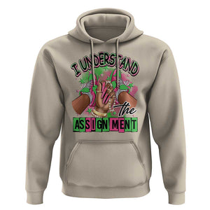 Harris Supporter Hoodie I Understand The Assignment Kamala Chucks And Pearls TS09 Sand Print Your Wear