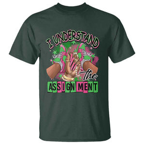 Harris Supporter T Shirt I Understand The Assignment Kamala Chucks And Pearls TS09 Dark Forest Green Print Your Wear