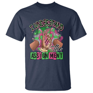Harris Supporter T Shirt I Understand The Assignment Kamala Chucks And Pearls TS09 Navy Print Your Wear