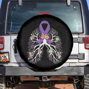 Just Breathe Purple Ribbon CF Cystic Fibrosis Awareness Spare Tire Cover TS09 No hole Black Print Your Wear