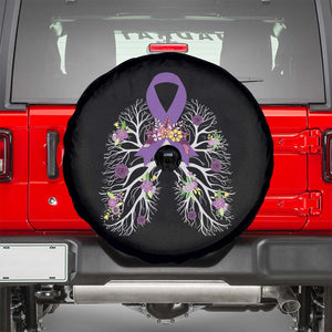 Just Breathe Purple Ribbon CF Cystic Fibrosis Awareness Spare Tire Cover TS09 Black Print Your Wear