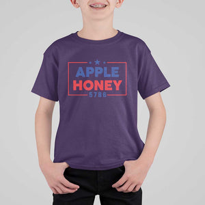 Rosh Hashanah Jewish T Shirt For Kid Apple Honey 5786 New Year Holiday 2025 TS09 Purple Print Your Wear