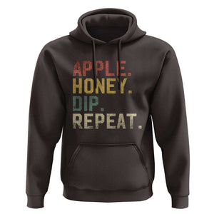 Rosh Hashanah Jewish Hoodie Apple Honey Dip Repeat TS09 Dark Chocolate Print Your Wear