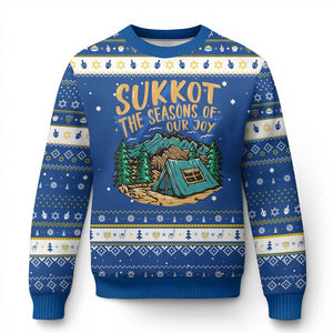 Sukkot Hanukkah Ugly Sweater The Season Of Our Joy Jewish Holiday TS09 Blue White Print Your Wear
