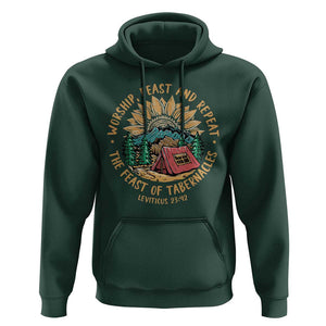 Sukkot Hoodie The Feast of Tabernacles Jewish Holiday TS09 Dark Forest Green Print Your Wear