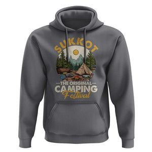 Sukkot Hoodie The Original Camping Festival Vintage Jewish Holiday TS09 Charcoal Print Your Wear