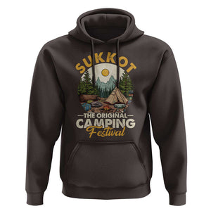 Sukkot Hoodie The Original Camping Festival Vintage Jewish Holiday TS09 Dark Chocolate Print Your Wear