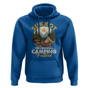 Sukkot Hoodie The Original Camping Festival Vintage Jewish Holiday TS09 Royal Blue Print Your Wear