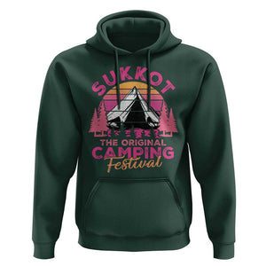 Sukkot Hoodie The Original Camping Festival Jewish Holiday TS09 Dark Forest Green Print Your Wear