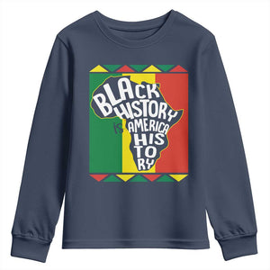 African American Pride Youth Sweatshirt Black History Is American History TS09 Navy Print Your Wear
