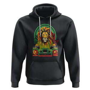 Rasta Reggae Music Headphones Jamaican Pride Lion Boombox Hoodie TS09 Black Printyourwear