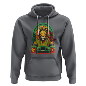 Rasta Reggae Music Headphones Jamaican Pride Lion Boombox Hoodie TS09 Charcoal Printyourwear