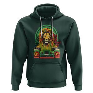 Rasta Reggae Music Headphones Jamaican Pride Lion Boombox Hoodie TS09 Dark Forest Green Printyourwear