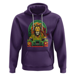Rasta Reggae Music Headphones Jamaican Pride Lion Boombox Hoodie TS09 Purple Printyourwear