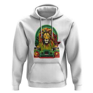 Rasta Reggae Music Headphones Jamaican Pride Lion Boombox Hoodie TS09 White Printyourwear
