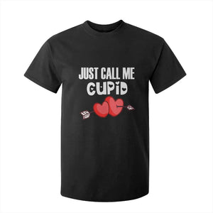 Valentine's Day T Shirt For Kid Just Call Me Cupid Retro Arrow Heart TS09 Black Print Your Wear