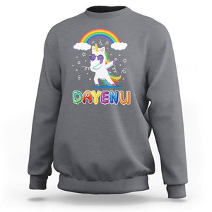 Passover Sweatshirt Cute Unicorn Dayenu For Jewish Kids Boys Girls TS09 Charcoal Printyourwear