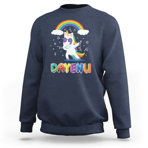 Passover Sweatshirt Cute Unicorn Dayenu For Jewish Kids Boys Girls TS09 Navy Printyourwear