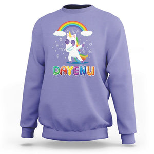 Passover Sweatshirt Cute Unicorn Dayenu For Jewish Kids Boys Girls TS09 Violet Printyourwear