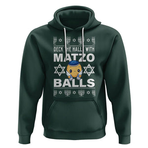 Passover Hoodie Deck The Halls With Matzo Balls Jewish Pesach Soup TS09 Dark Forest Green Printyourwear