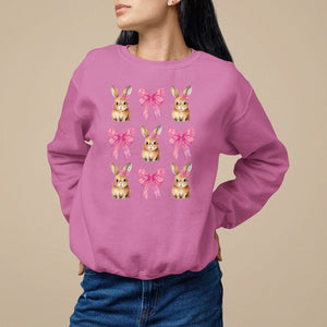 Easter Day Sweatshirt Pink Coquette Bow Cute Bunny Girls Women TS09 Azalea Printyourwear