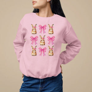 Easter Day Sweatshirt Pink Coquette Bow Cute Bunny Girls Women TS09 Light Pink Printyourwear