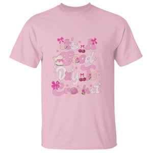 Its A Good Day to Crochet T Shirt TS09 Light Pink Print Your Wear