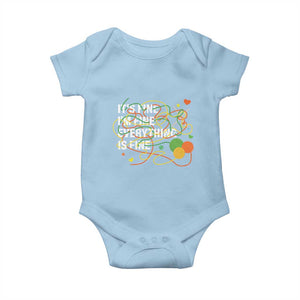 Funny Crochet Baby Onesie It's Fine I'm Fine Everything Is Fine Knitting TS09 Light Blue Print Your Wear