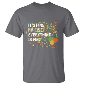 Funny Crochet T Shirt It's Fine I'm Fine Everything Is Fine Knitting TS09 Charcoal Print Your Wear