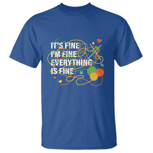 Funny Crochet T Shirt It's Fine I'm Fine Everything Is Fine Knitting TS09 Royal Blue Print Your Wear