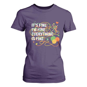 Funny Crochet T Shirt For Women It's Fine I'm Fine Everything Is Fine Knitting TS09 Purple Print Your Wear