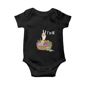 Funny Crochet Baby Onesie I'm Ok Knitting TS09 Black Print Your Wear
