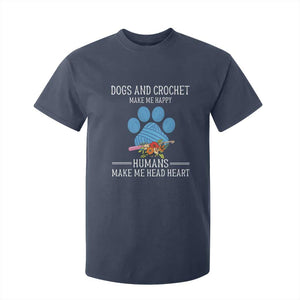Funny Dogs And Crochet T Shirt For Kid Make Me Happy TS09 Navy Print Your Wear