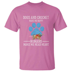 Funny Dogs And Crochet T Shirt Make Me Happy TS09 Azalea Print Your Wear