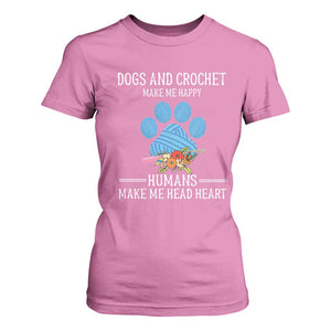 Funny Dogs And Crochet T Shirt For Women Make Me Happy TS09 Azalea Print Your Wear
