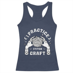 Witch Crochet Racerback Tank Top I Practice Stitch Craft TS09 Navy Print Your Wear