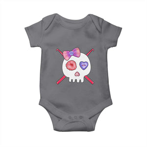 Cute Skull Crochet Knitting Baby Onesie TS09 Charcoal Print Your Wear