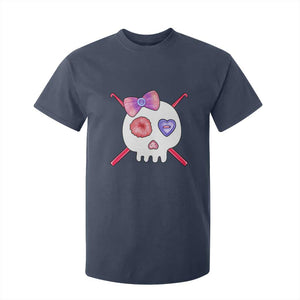 Cute Skull Crochet Knitting T Shirt For Kid TS09 Navy Print Your Wear