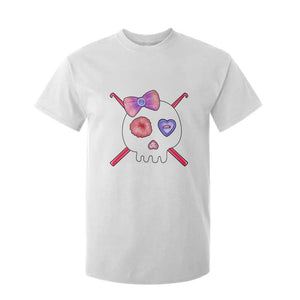 Cute Skull Crochet Knitting T Shirt For Kid TS09 White Print Your Wear
