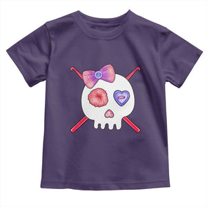 Cute Skull Crochet Knitting Toddler T Shirt TS09 Purple Print Your Wear