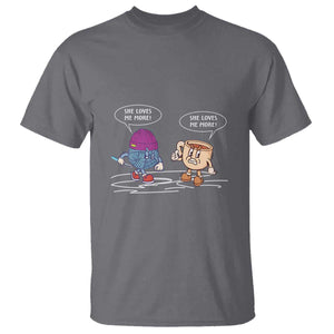 Funny Crochet Coffee Lover T Shirt She Loves Me More TS09 Charcoal Print Your Wear
