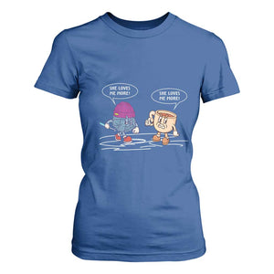 Funny Crochet Coffee Lover T Shirt For Women She Loves Me More TS09 Royal Blue Print Your Wear