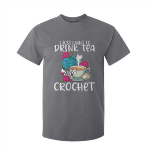 Just Want To Drink Tea And Crochet T Shirt For Kid TS09 Charcoal Print Your Wear