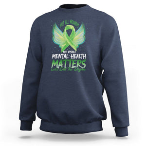 Mental Health Awareness Sweatshirt Not All Wounds Are Visible Let's End The Stigma TS09 Navy Printyourwear