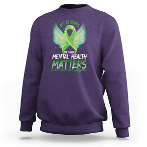 Mental Health Awareness Sweatshirt Not All Wounds Are Visible Let's End The Stigma TS09 Purple Printyourwear