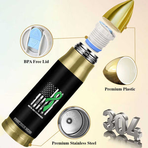 Mental Health Awareness Bullet Tumbler Fight The Stigma America Flag Green Ribbon TS09 Print Your Wear