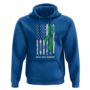 Mental Health Awareness Hoodie Fight The Stigma America Flag Green Ribbon TS09 Royal Blue Printyourwear