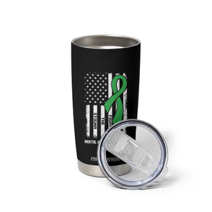 Mental Health Awareness Tumbler Cup Fight The Stigma America Flag Green Ribbon TS09 Print Your Wear